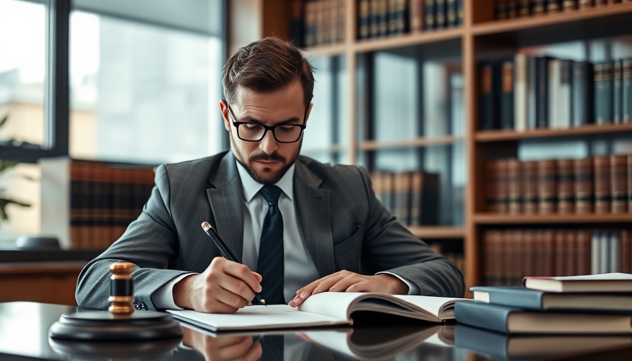 Professional wrongful death lawyer in a modern office setting.