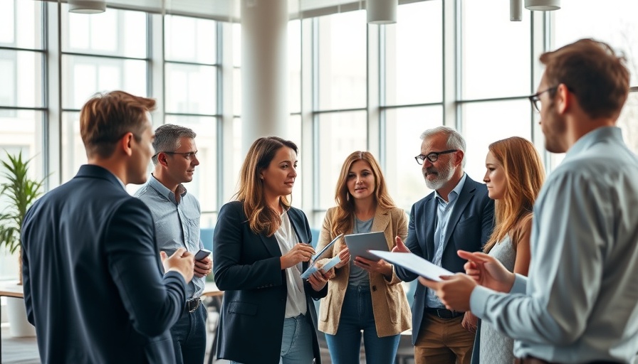 Collaborative modern office discussing AI Ad Generators for Business