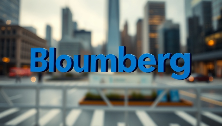 Bloomberg Media logo against blurred cityscape representing revenue growth strategies.