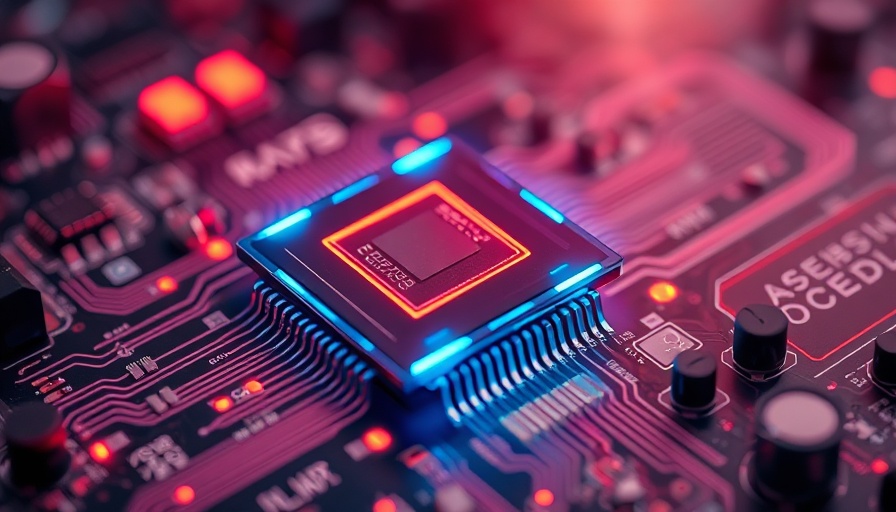 Futuristic glowing microchip technology representing Ceva's 20 billion device milestone.