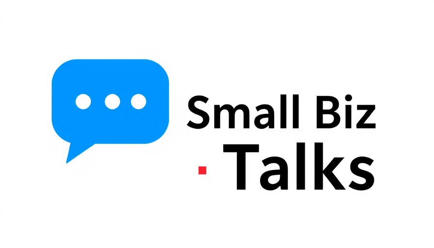 Minimalist Small Biz Talks logo with blue speech bubble.