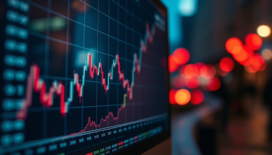 Close-up of stock market graph showing TSX weekly gain.