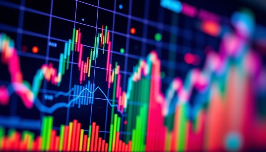 Colorful financial graph illustrating Dow Jones market volatility.