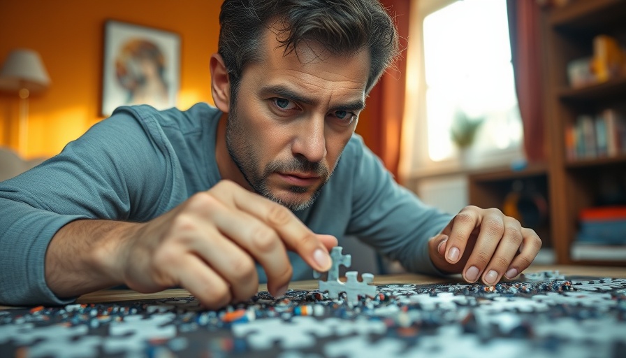 Determined individual assembling a puzzle, symbolizing 'do the hard part first'.