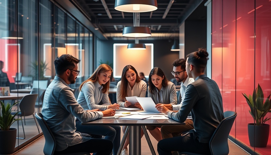 Office discussion on government efficiency benefits for entrepreneurs.