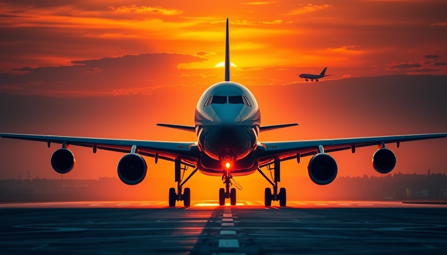 Airplane on tarmac with jet landing, symbolizing tough leadership decisions.