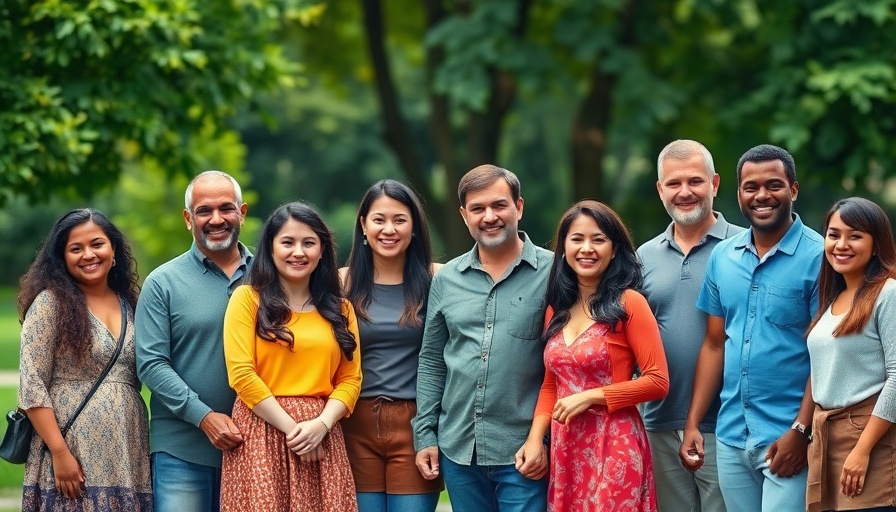 Diverse group promoting national healing in unity.