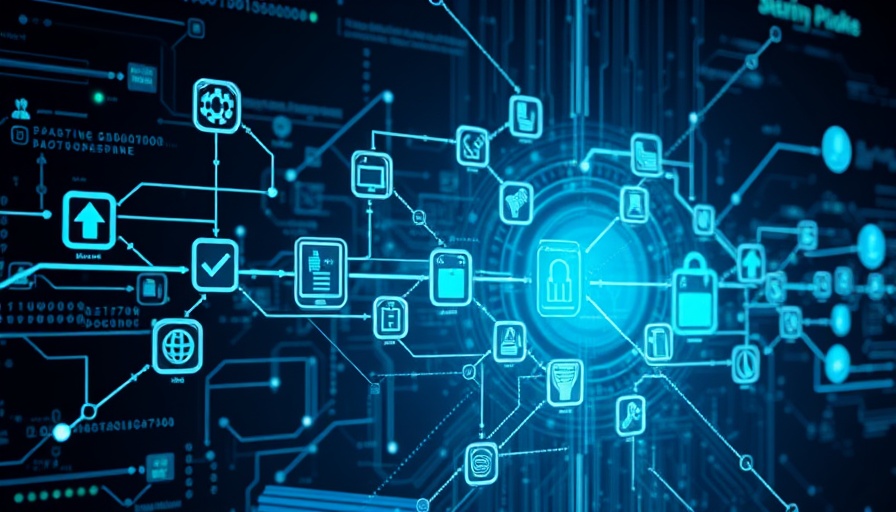 Futuristic digital interface showing AI and IoT security risks.