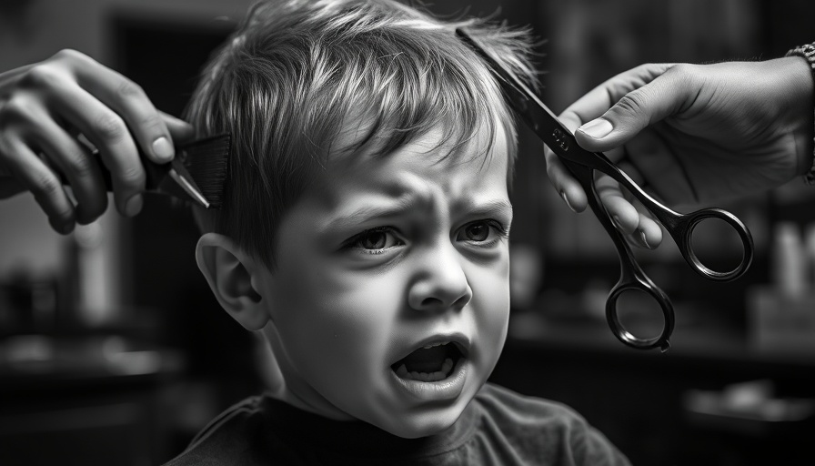 Fearful child getting a haircut, demonstrating fear versus anxiety.