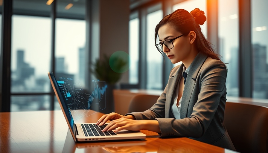 Businesswoman analyzing digital data for branding and scaling RIAs.
