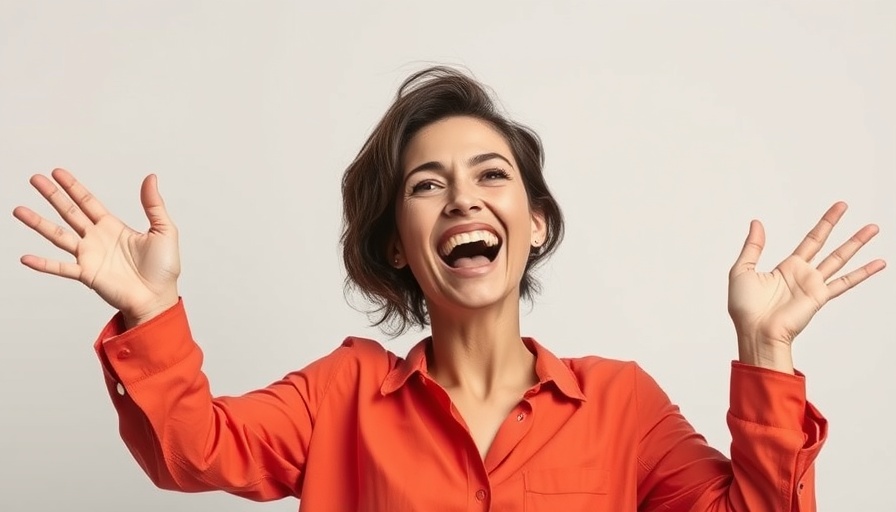 Confident woman celebrating success, showing enthusiasm.