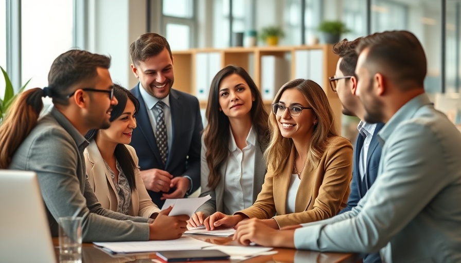 Diverse team discussing recession-proof businesses in a modern office.