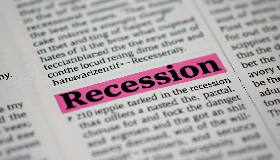 Recession definition highlighted in pink, focusing on economic context.