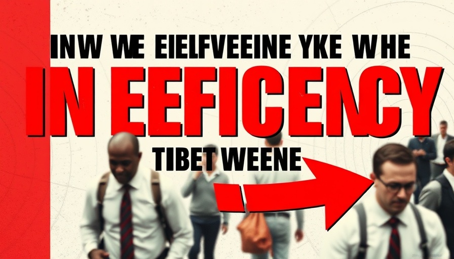 Motivational poster on efficiency highlighting 'Busy team, no progress?' for lean principles.
