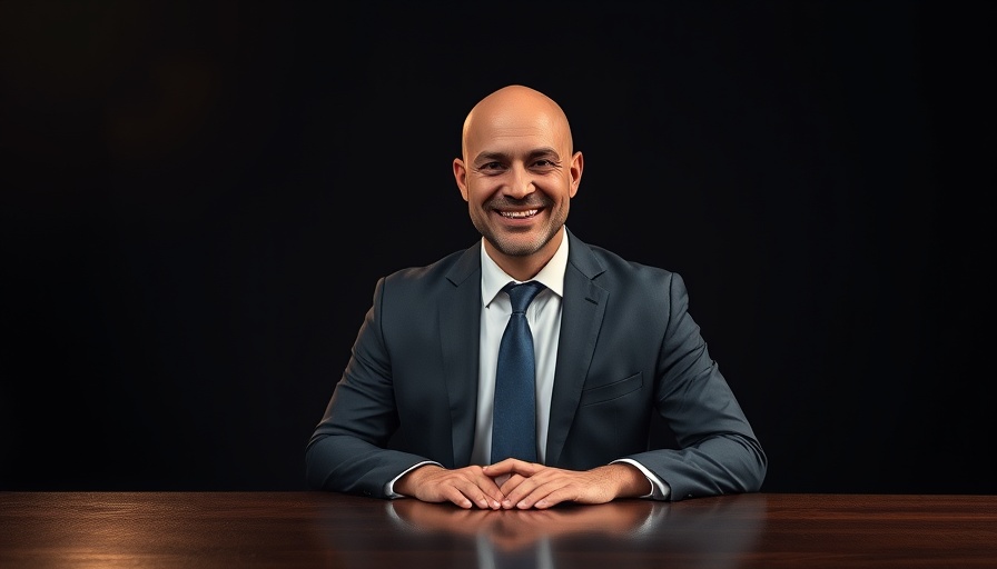Confident bald businessman sharing advice in a formal setting.