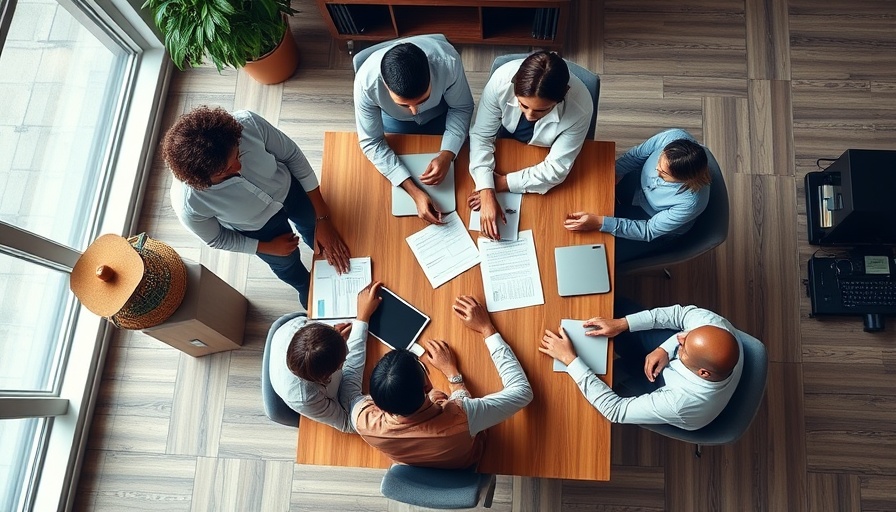 Team collaborating in office, building trust on teams.