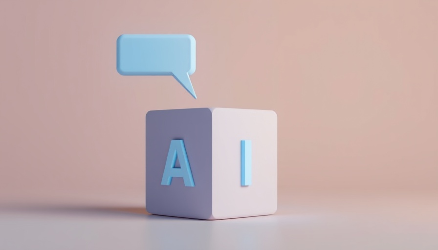 Futuristic AI concept with speech bubble, strategic advantage AI
