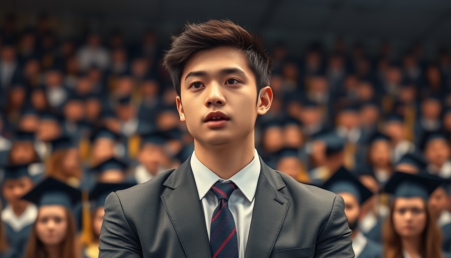 Gen Z trade jobs focus with graduation in the background.