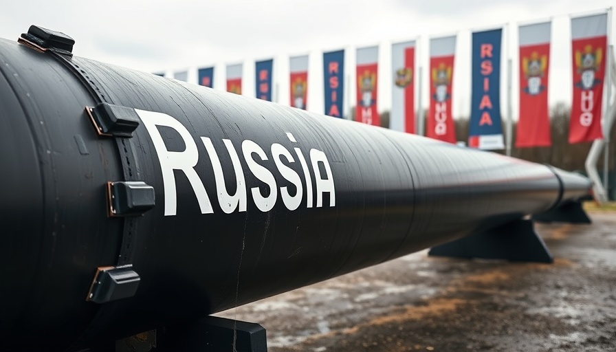 Close-up of large Russian pipeline symbolizing oil exports to China.