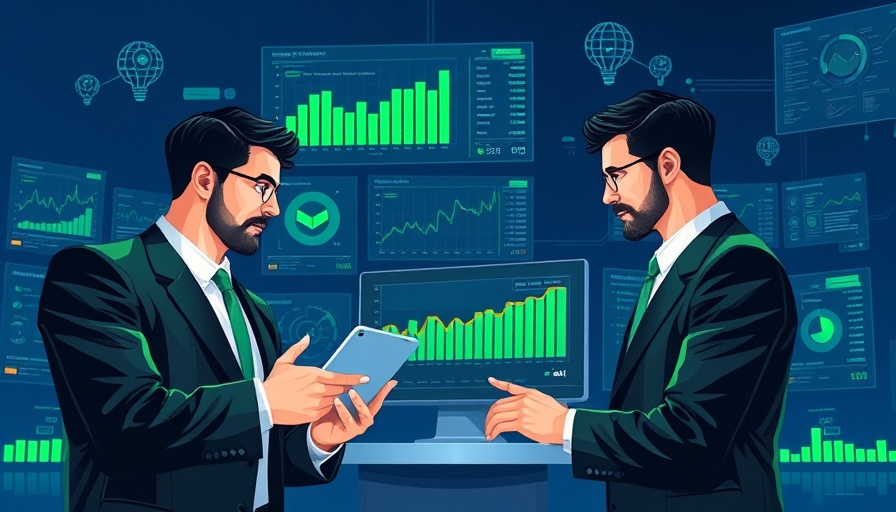 Business professionals using AI technology in wealth management