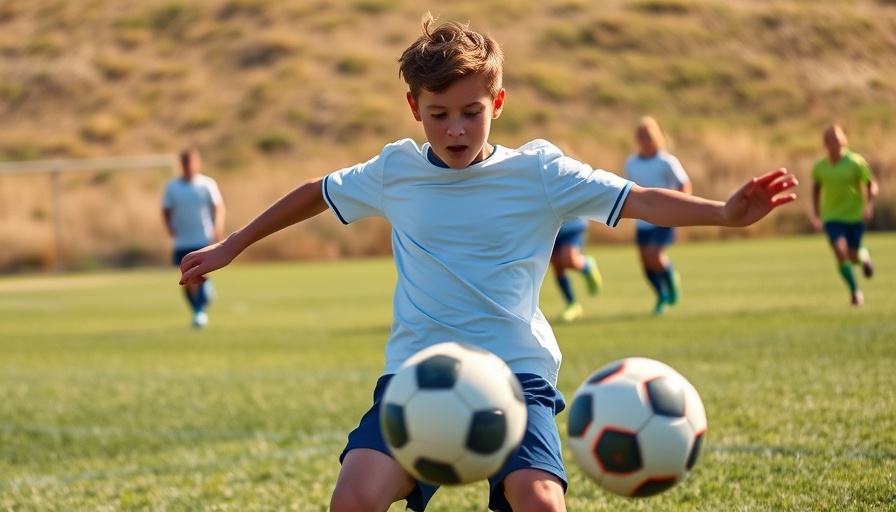 Young soccer player kicks ball during Free Football Fridays event.