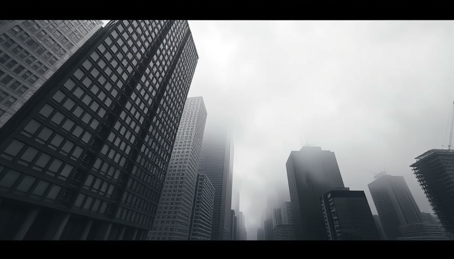 Skyscrapers towering into fog, symbolizing TSX gains for entrepreneurs.