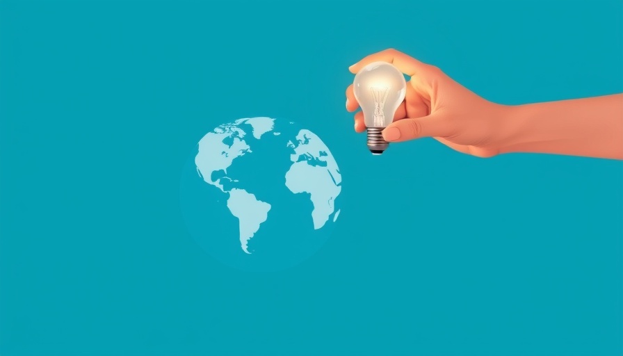 Illustration of hand with bulb casting globe shadow, symbolizing energy innovation.