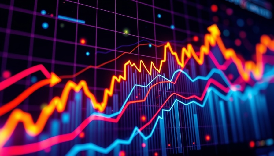 Vivid abstract graph of basic materials market trends in a digital space.