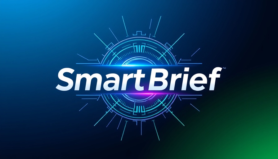SmartBrief newsletter redesign logo on gradient background.
