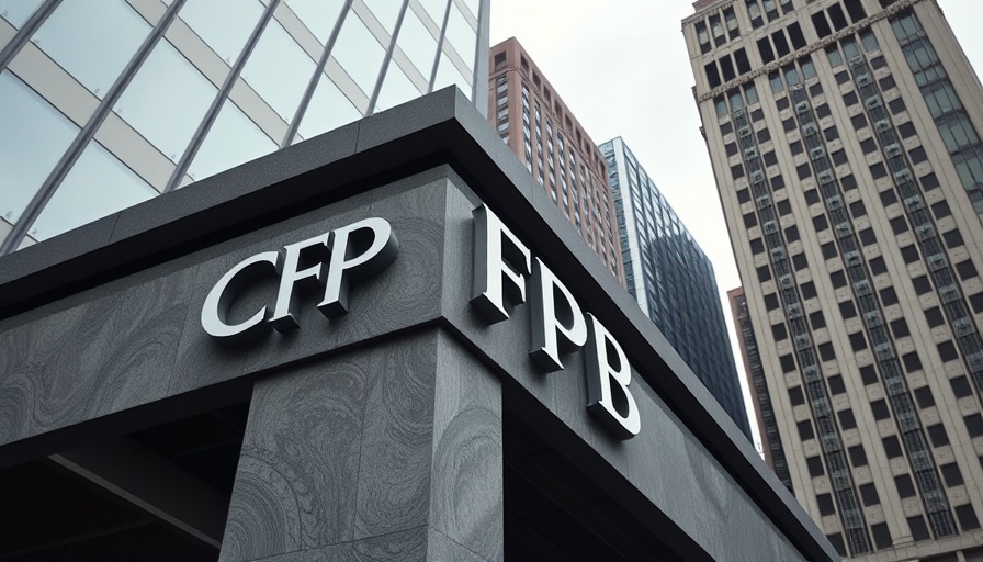 CFPB building sign reflecting Trump CFPB mass firings context.