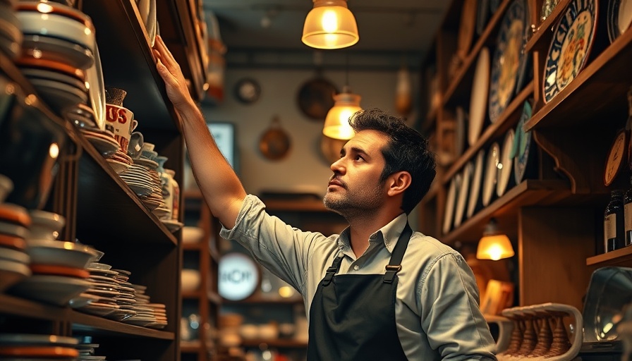 Attentive store clerk in cozy shop, warm lighting, millionaire store clerk early retirement.