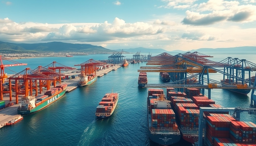 Container port depicting US-India trade talks impact.