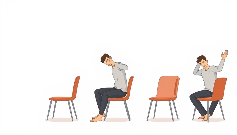 Chair Yoga for Stiff Mornings: Man demonstrating poses.
