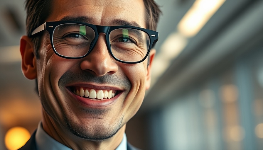 Businessman smiling in office, illustrating client-first approach in aviation