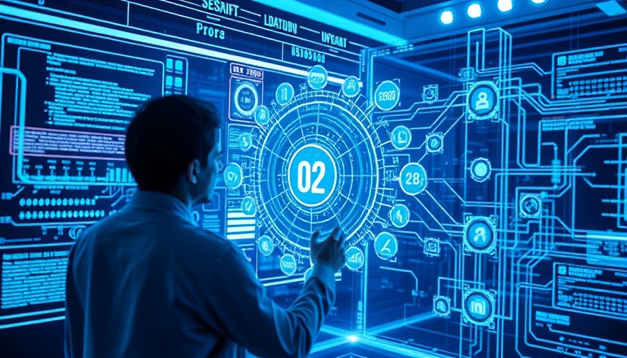 IoT-driven ERP systems concept: person interacting with digital network.