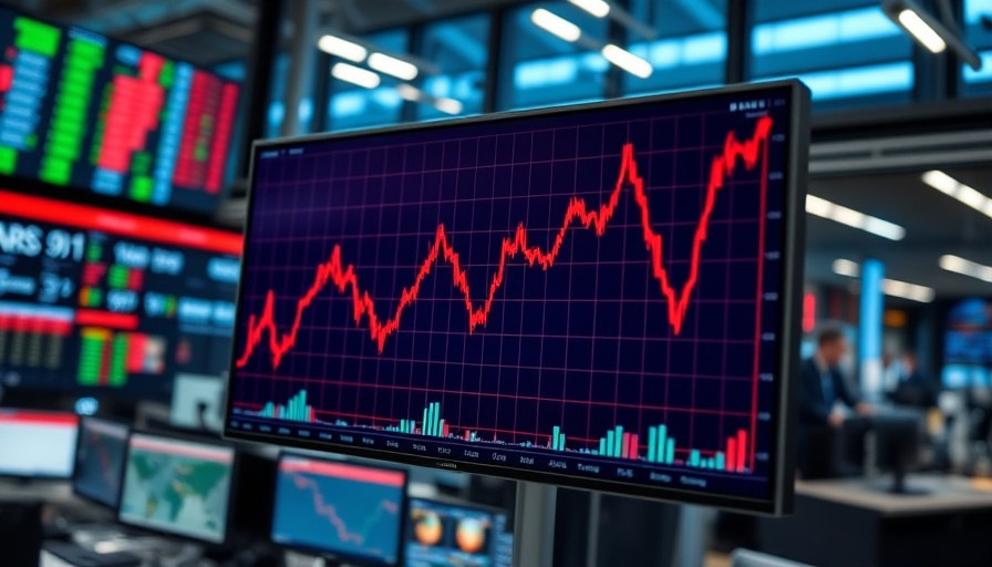 Vibrant graph showing stocks charge higher on modern screen.