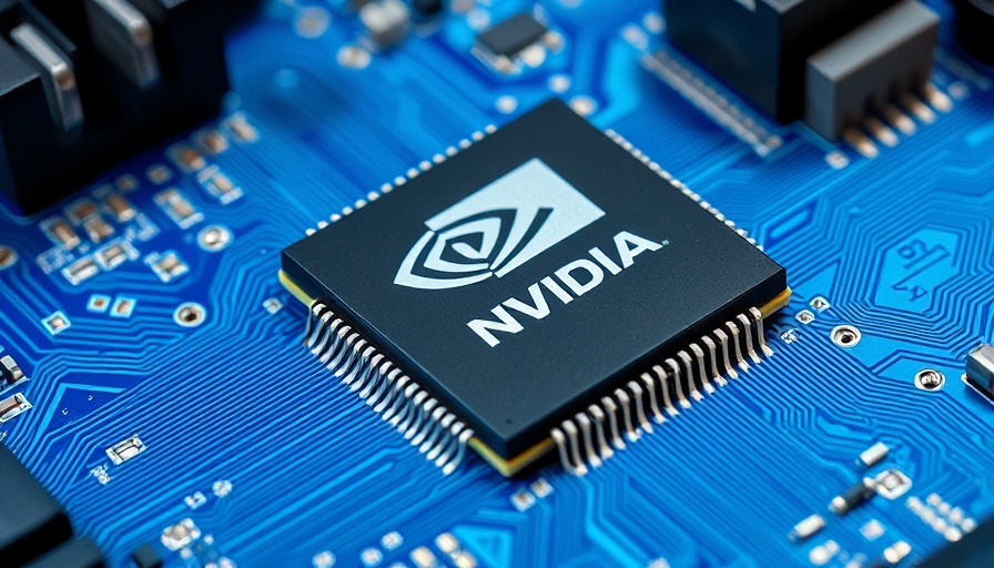 Close-up of Nvidia chip on circuit board for buy Nvidia stock insight.