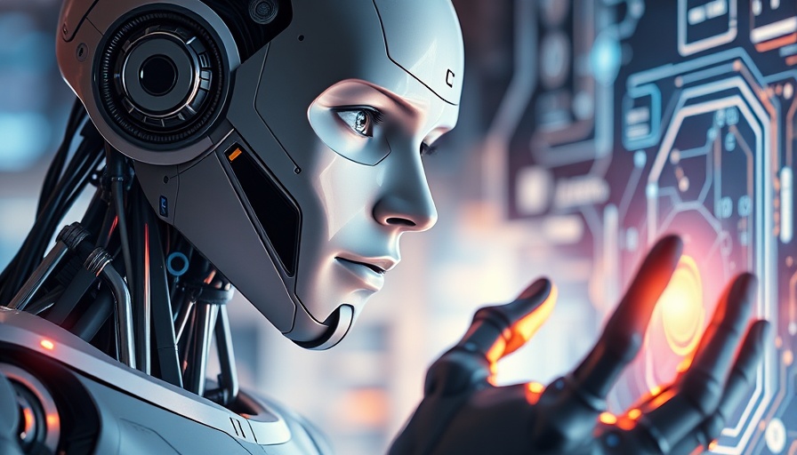 5G connectivity for AI robotics depicted with humanoid robot.
