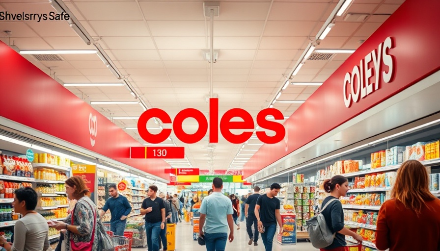 Coles supermarket interior showing customer activity amid shrinking profits.