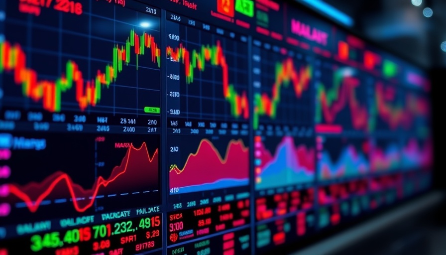 Market trends on a digital display in a market downturn for entrepreneurs.