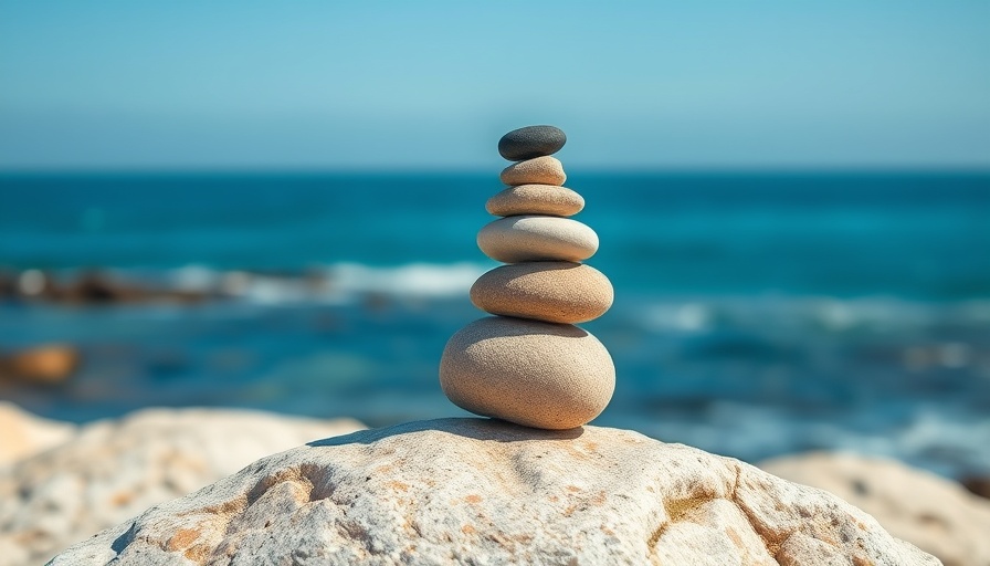 Balanced stones represent parity strategy business success.