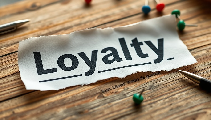 Torn paper with 'Loyalty' on a desk, symbolizing workplace loyalty.