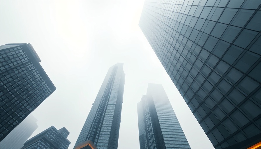 Skyward view of skyscrapers symbolizing TSX record high.