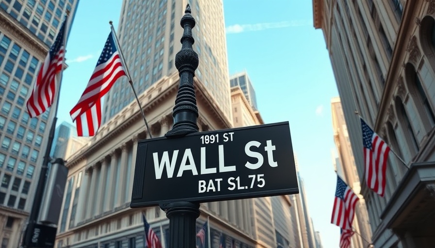 Wall Street sign with American flags symbolizing S&P 500 monthly streak.