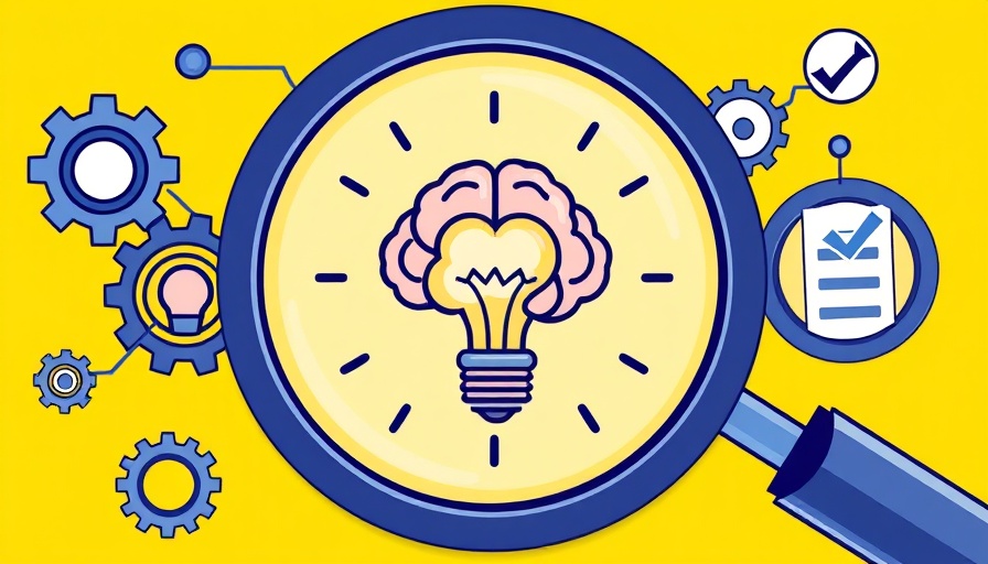 Illustrative concept of soft skills in an AI-driven world with magnifying glass on brain.