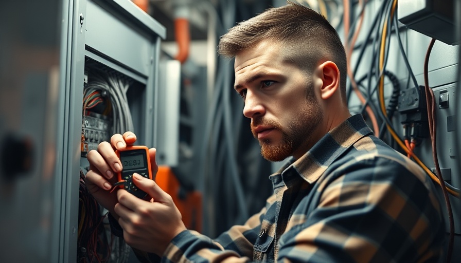 Electrician working on an electrical panel amid GE Vernova Inc. stock surge.