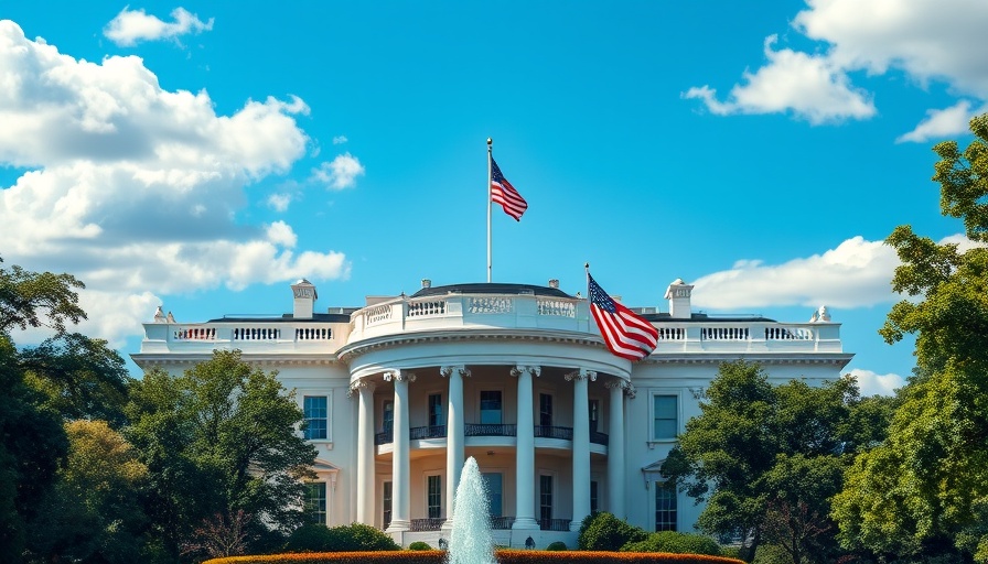 The White House with American flag, Department of War context.