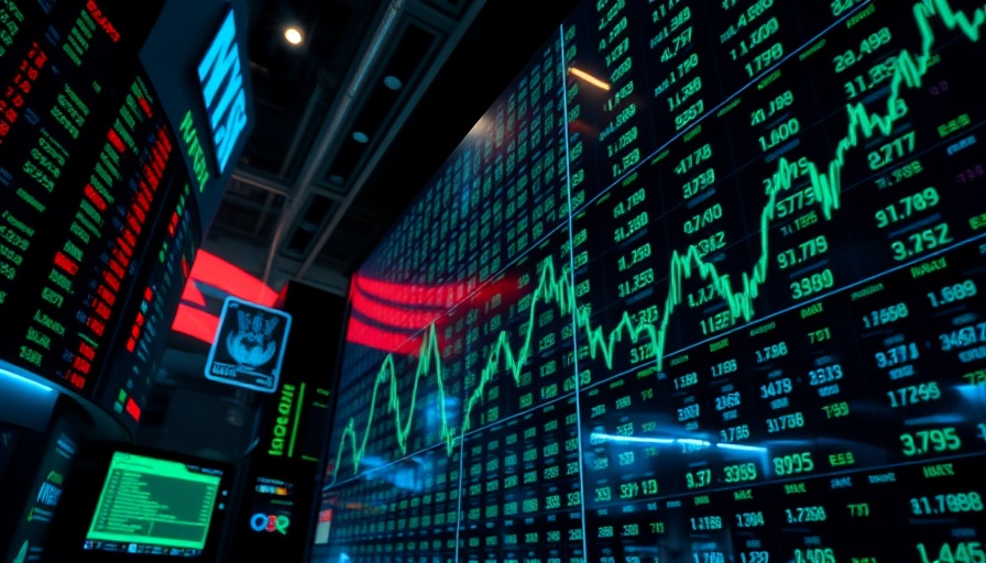 Graphical depiction of stock markets reacting to Trump tariff ruling.
