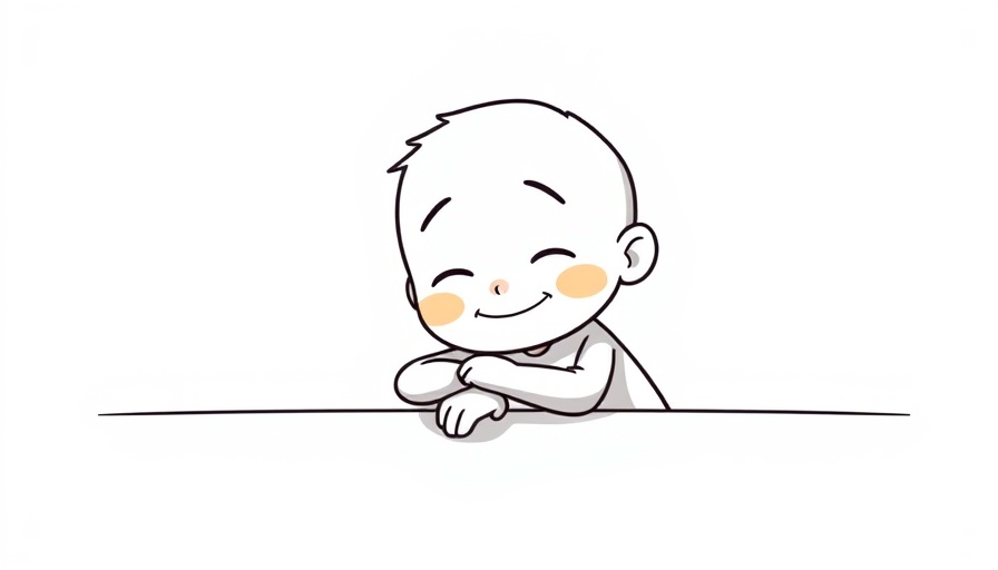 Minimalist cartoon of a figure leaning on a table