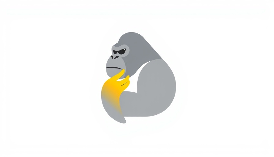 Abstract minimalist gorilla icon for Save the Gorillas Awareness Campaign.